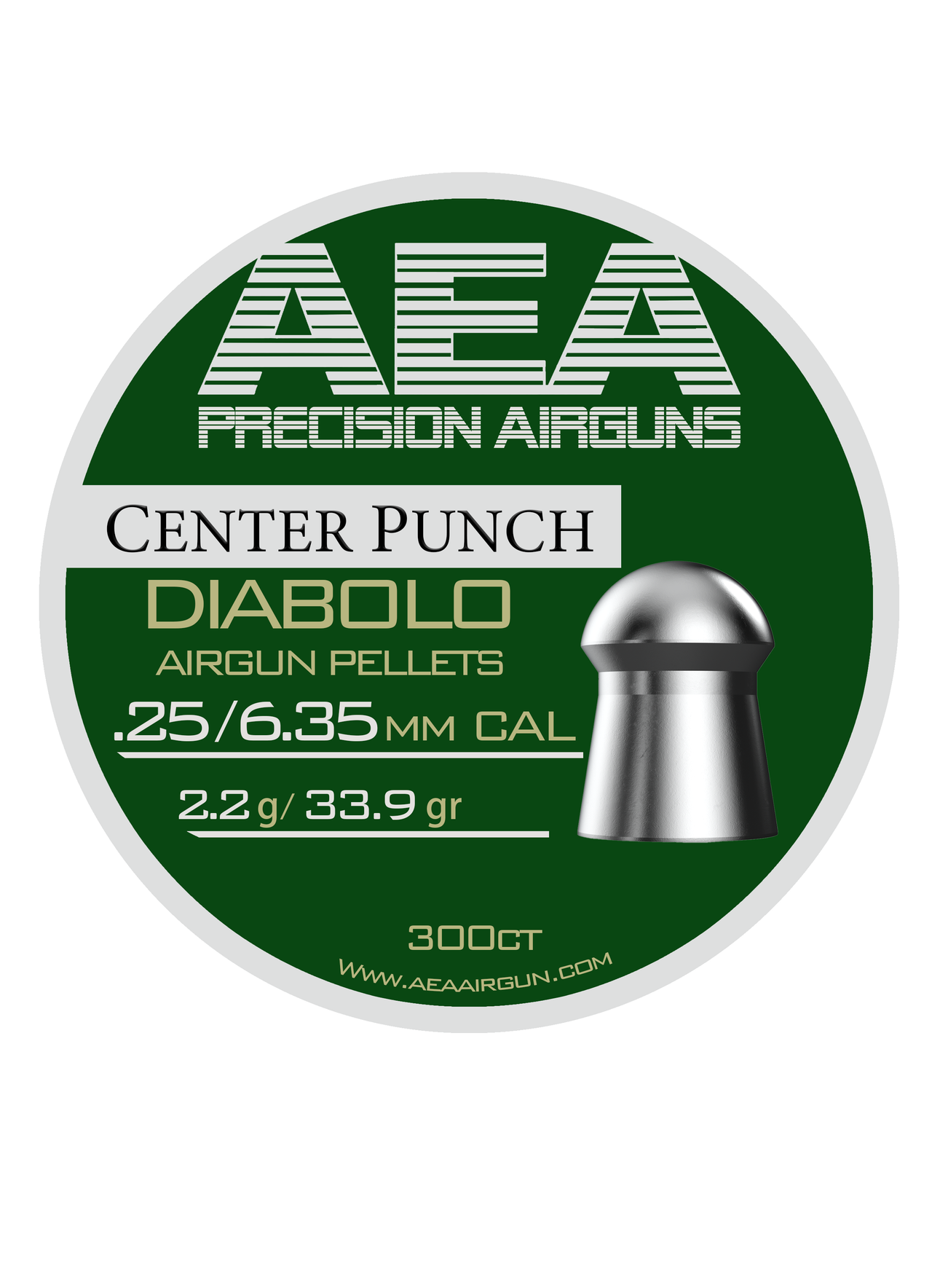 AEA Center Punch Pellets | .25 Cal | 33.9 gr